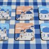 6 Griekse onderzetters Santorini