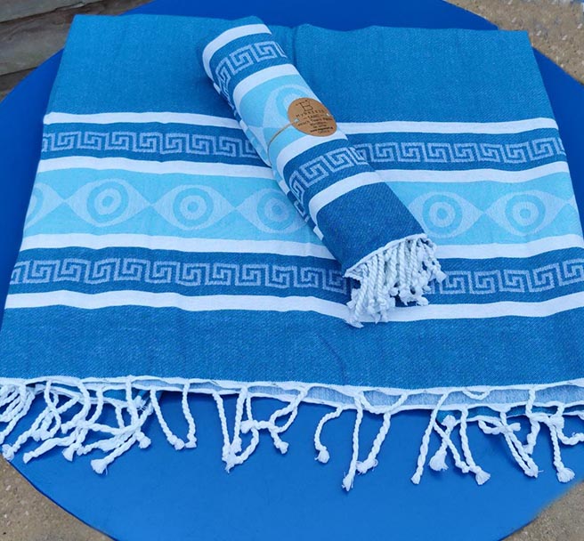 Onaangeroerd Succes roem Griekse hamam handdoek pareo blauw - Griekse producten | tomagazaki.nl