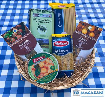 Cadeaupakket Griekse olijfolie, pasta & kruiden