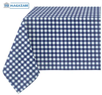 Grieks tafelkleed blauw geruit 140 x 180 cm - Afbeelding 2