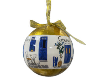 Kerstbal goud met Grieks tafereel