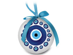 Griekse kerstbal Mati blauw wit