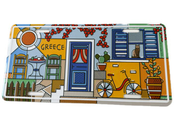 Grieks metalen bordje Greece