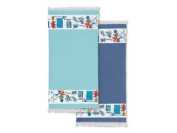 Hamam handdoek pareo Grieks tafereel donkerblauw