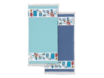 Hamam handdoek pareo Grieks tafereel donkerblauw