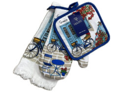 Keukenset Grieks tafereel blauwe fiets