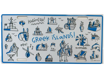 Grieks metalen bordje Greek islands