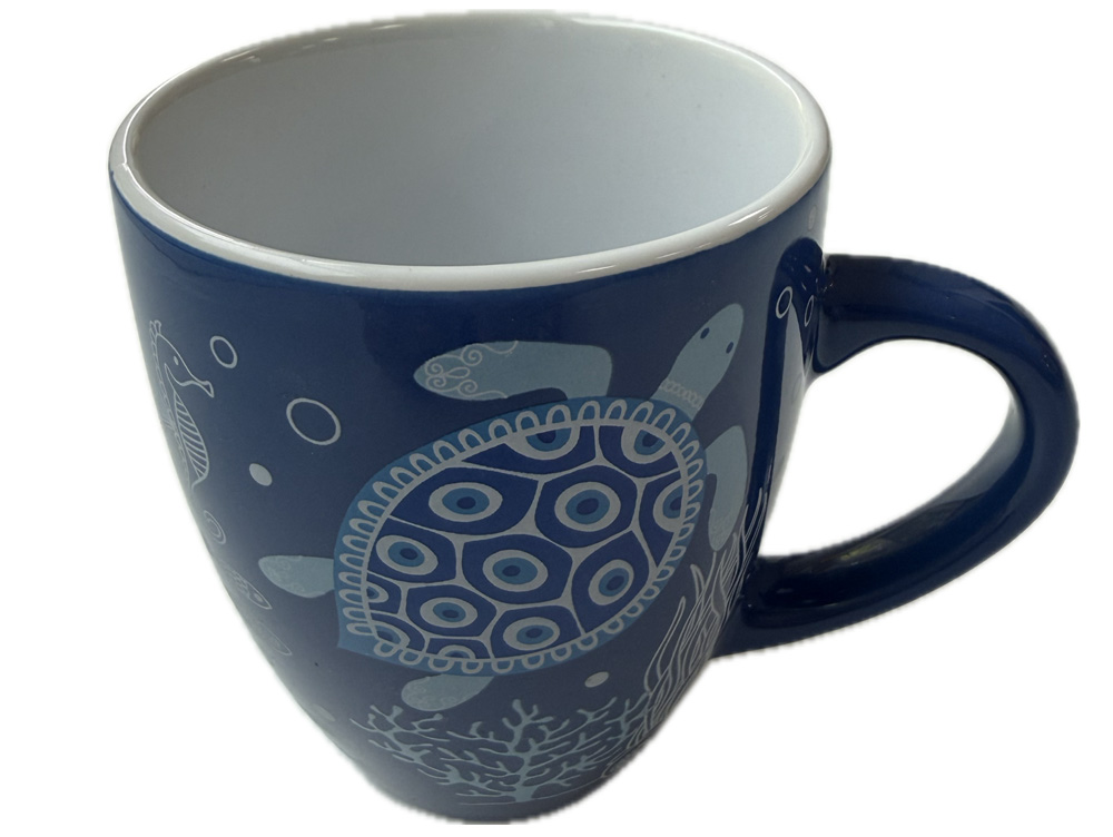 Griekse koffiekop blauw caretta