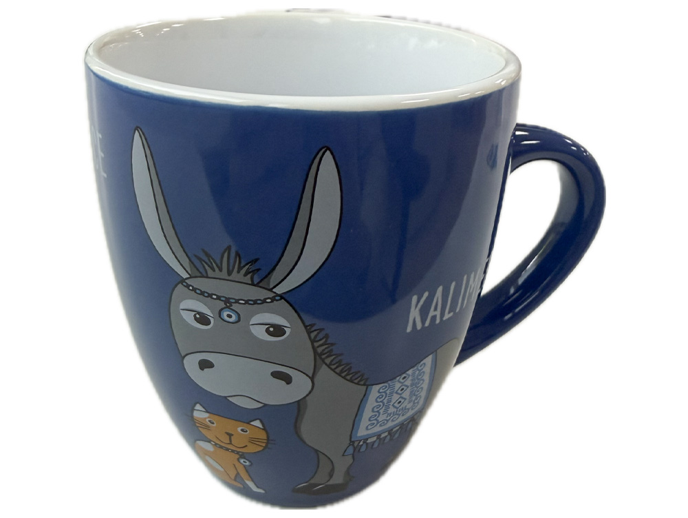 Griekse koffiekop blauw ezel