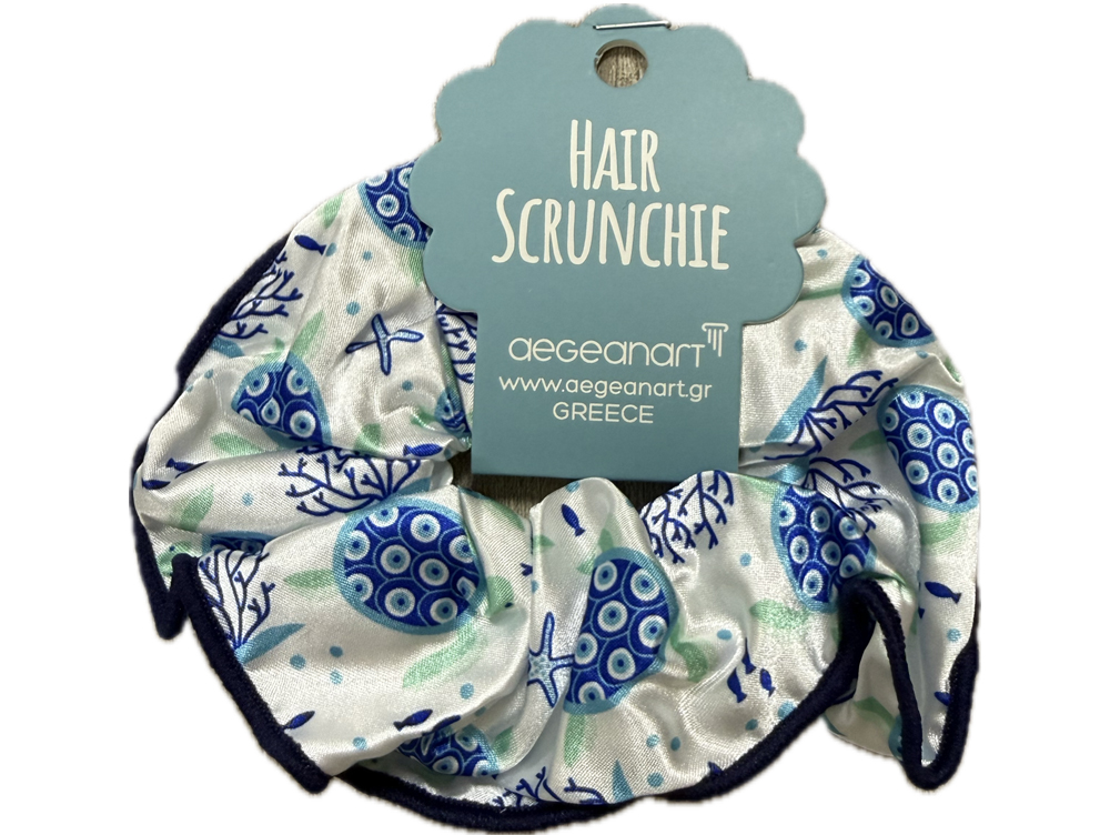 Griekse scrunchie haarelastiek caretta wit